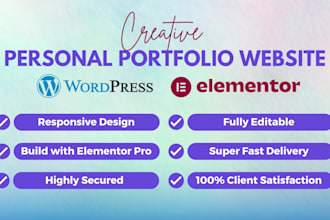 create personal portfolio wordpress website in 24 hrs, portfolio website