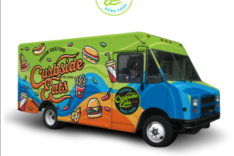create trailer, food truck, camper or caravan wrap design