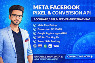 set up meta facebook pixel, events, and conversion API