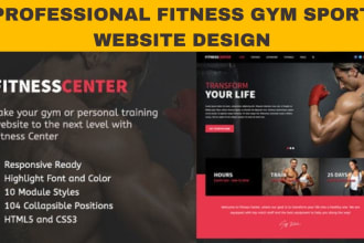 build a professional, attractive website for fitness, gyms, sports, and workouts