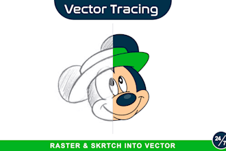 vectorize to image, sketch and vector tracing in just 4 hours