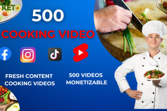 provide 500 cooking 4k videos for tiktok and instagram