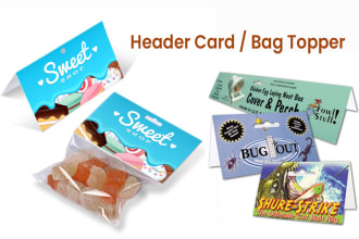 design header card or bag topper for your product bag packaging