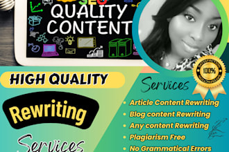 authentic rewrite, edit, paraphrase, reword your articles and blog content