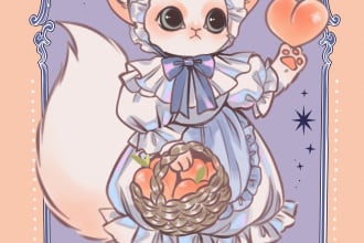 draw your pet in a beautiful outfit of your choise