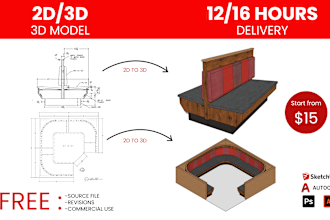 do 3d model for you using sketchup
