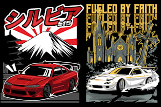 create jdm car t shirt and automotive designs