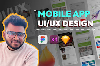 design mobile app UI UX for IOS, android in figma, xd