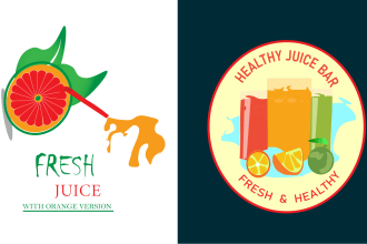 design creative vegetable, fruit, juice bar and shop logo