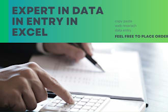 do data entry, copy paste, and excel data entry