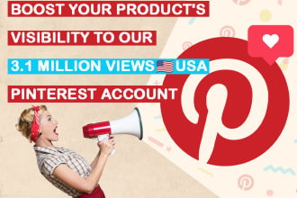 promote your products on my high traffics pinterest account with 3m viewers