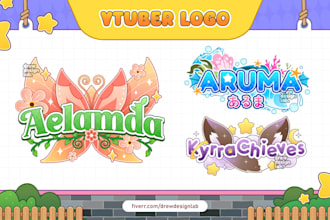 design cute custom logo for vtubers and streamers