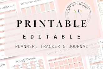 design custom, printable planner, tracker, and journal