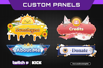 design cute panels for twitch and kick