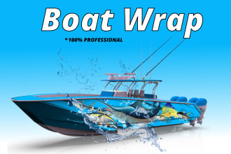 design stunning and professional boat wrap