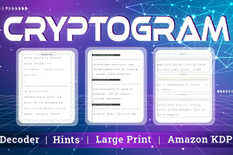 make cryptogram puzzles for amazon KDP or etsy