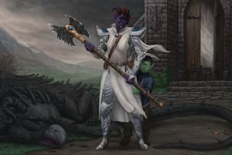 paint your dark fantasy dnd character illustration