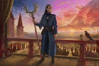 paint your dark fantasy dnd character illustration