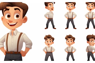draw character design sheet or turnaround reference sheet