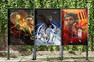 design social media graphics and sports posters