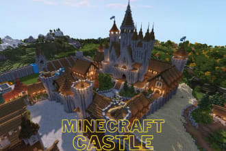 build attractive survival minecraft castle for you
