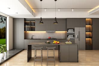 design and 3d rendering kitchen,bathroom and modern interior design