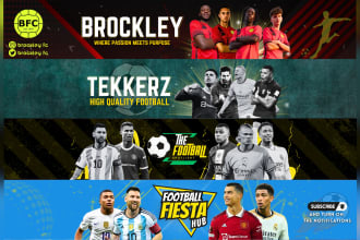 design youtube banner for football or sports channel