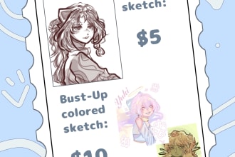 draw your minecraft, roblox, gacha, oc character in bustup