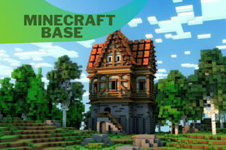 build survival minecraft base and structures for you