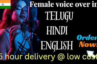 be your professional female voice over artist in telugu,hindi and indian english