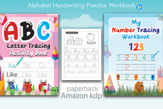 kids activity book alphabet letters tracing children illustration for amazon kdp