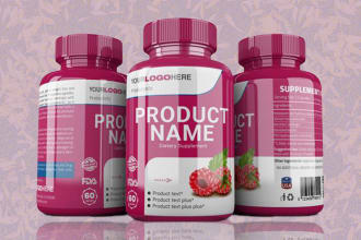 design  supplement label, product packaging, whey protein