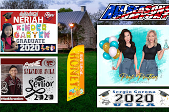 design yard sign, billboard, graduation sign, outdoor signage, shop signs