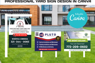 design eye catching yard sign editable in canva