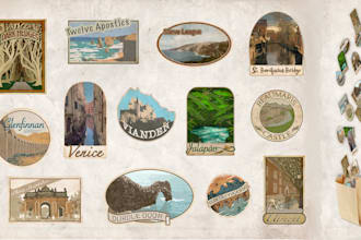 design travel poster or sticker of any place or landmark