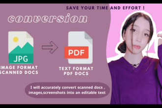 convert any scanned documents or image format  to pdf with editable text format