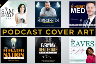 design professional podcast cover art or podcast logo