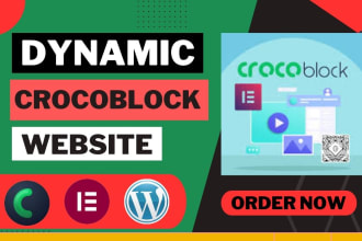 build or design dynamic wordpress website by crocoblock, elementor, jet engine