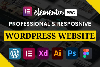 build responsive wordpress website design with elementor pro