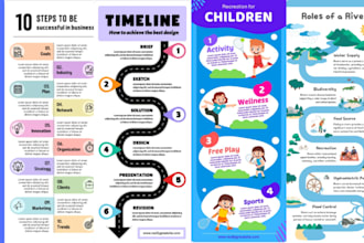 do professional infographics, flow chart, business infographic and org chart
