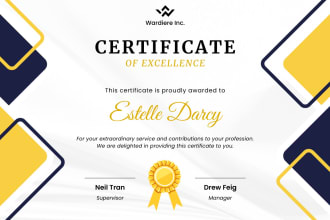 create a professional diploma or award certificate design