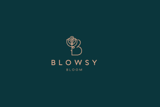 design custom, feminine, signature, botanical, floral and boho logo