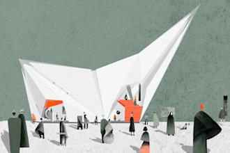 do architectural render and poster design in photoshop