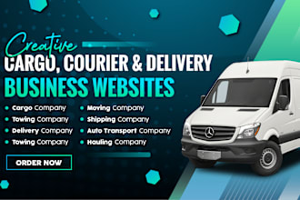 design cargo, courier, towing, transportation, delivery website