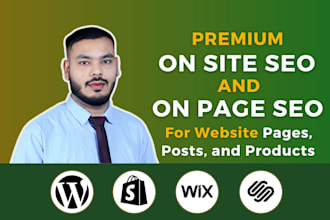 do on site SEO and on page optimization for wordpress shopify and wix