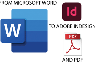 do formatting from microsoft word to indesign and pdf