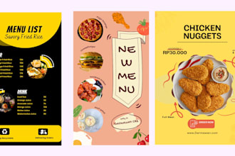 design cafe, restaurant and food truck menu for you