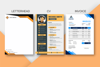 design simple and nice invoice and letterhead template