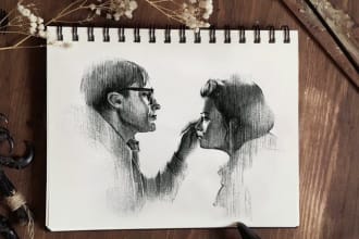 draw an amazing portrait in pencil from a photo