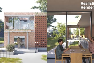 create architectural renders for rhino, sketchup, revit